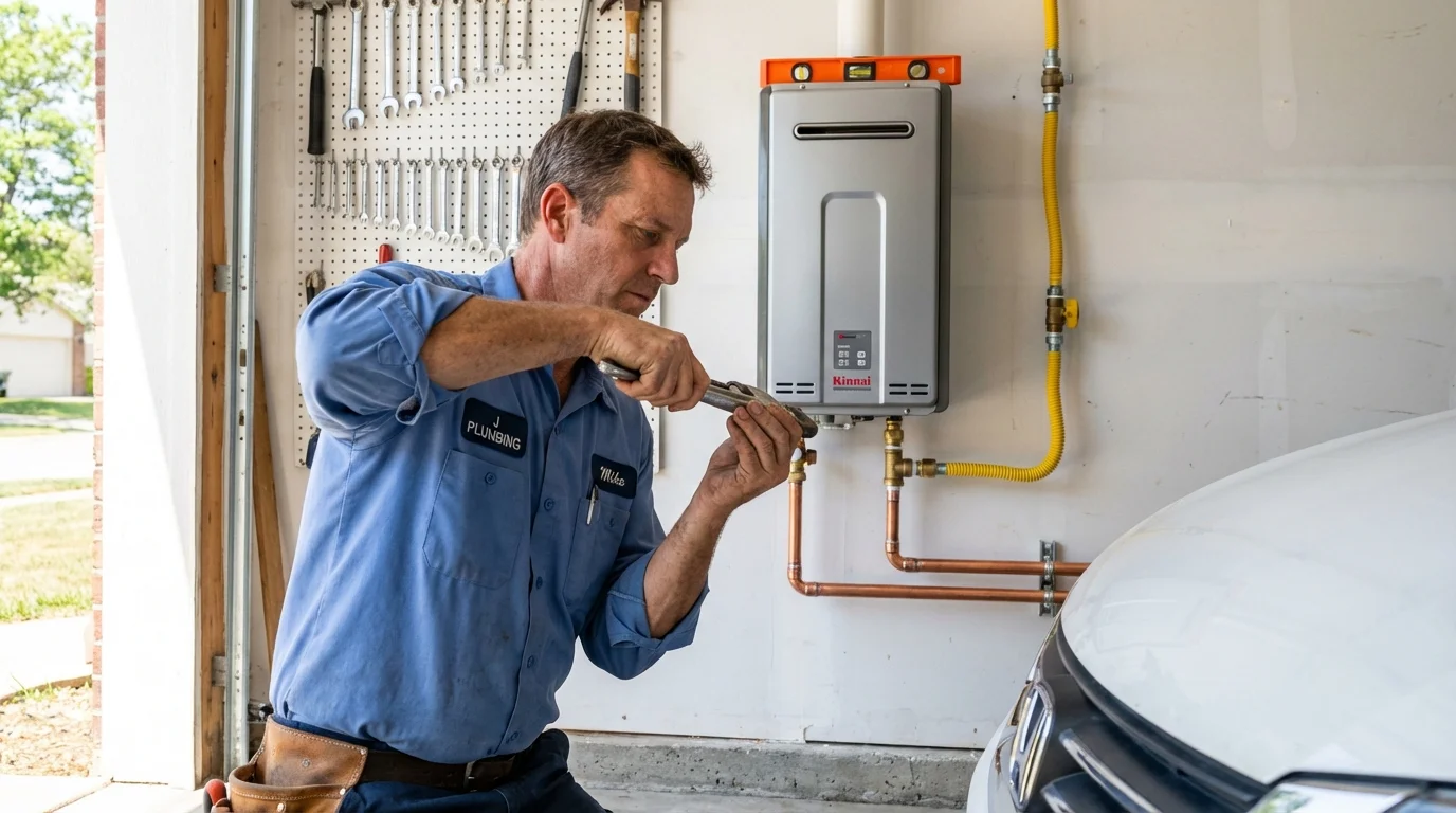 Tankless water heater installation by a Johns Plumbing LLC plumber in Fort Fairfield